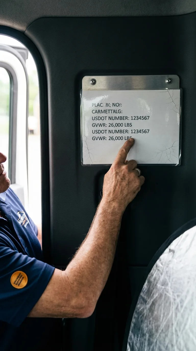 USDOT licensing placard verification in Plattsburg